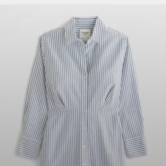 NWT - Abercrombie & Fitch Striped Mini Dress - Blue & White - Women's Large - Picture 2 of 6